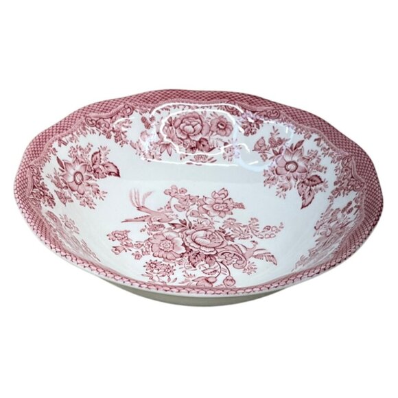 7 Red Parliament Premiere Original Manufacturers Asiatic Pheasants Cereal Bowls - Picture 4 of 13